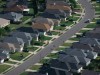 aerial view of American suburb