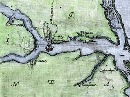 map of Roanoke Colony