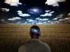 dreamy image of man and sky