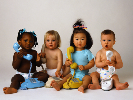 young children of mixed racial backgrounds