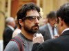 Google founder Sergey Brin with Project Glass headset
