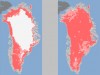 maps showing Greenland's icecap melt