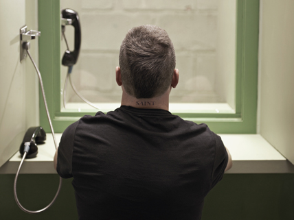 prisoner alone at communication window